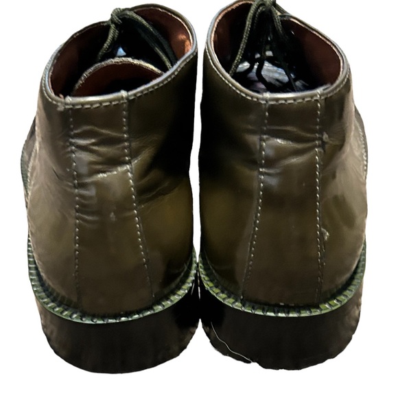 FRATELLI Men's Green Croc Embossed Leather Square Toe Lace Up Dress Shoe-Sz 9.5 - Picture 12 of 14